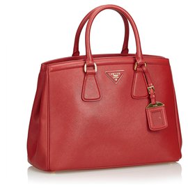 Prada-Prada Red Saffiano Vernice Parabole Handbag-Rosso