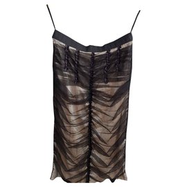 D&G-D&G silk skirt-Black,Cream