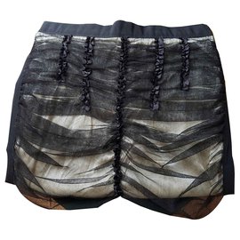 D&G-D&G silk skirt-Black,Cream