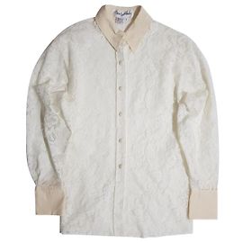 Camicia in pizzo bianca Diane Von Furstenberg con dettagli in seta Bianco Beige