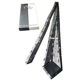 Yves Saint Laurent cravatta Nero Argento