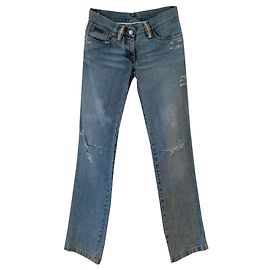 DOLCE & GABBANA Jeans blu con Swarovski. Blu
