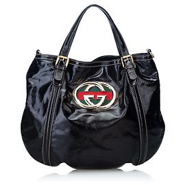 Cartella Britt in pelle nera Gucci Nero