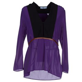 Prada-Blusa de seda Prada - Nueva con etiquetas-Púrpura