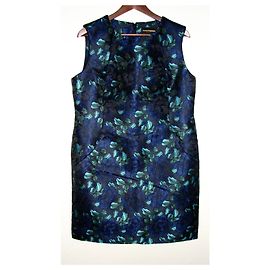 Clements Ribeiro Robe texturée Bleu Marine Turquoise Bleu foncé