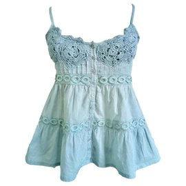By Malene Birger-Camisole with lace-Light blue