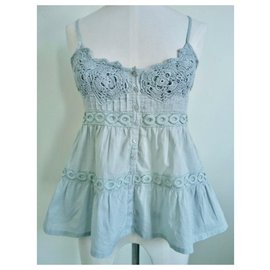 By Malene Birger-Camisole with lace-Light blue