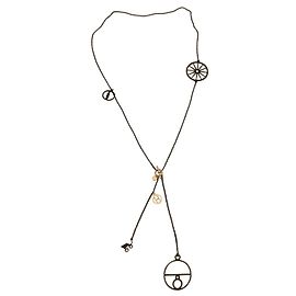Collana Hermès Crazy Caleche Oro Rosa e Argento Nero Nero D'oro