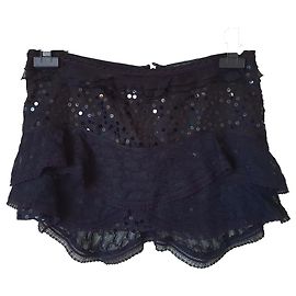 Isabel Marant Qing silk sequin skirt Black