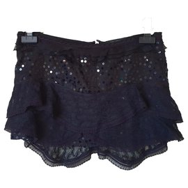 Isabel Marant-Qing silk sequin skirt-Black