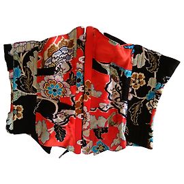 ROBERTO CAVALLI Silk belt-corset with strings Black White Red Blue