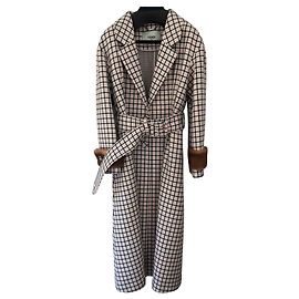 Fendi Cotton Coat Cream Cream