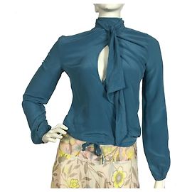 Patrizia Pepe Silk wrap blouse Blue