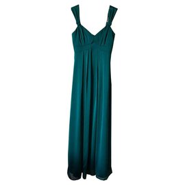 Autre Marque Barbara Schwarzer Grünes langes Kleid Grün