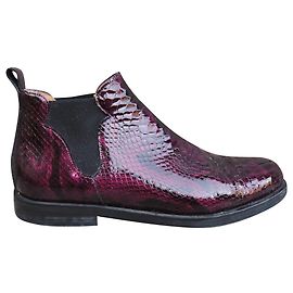 Botas Tatoosh de charol rojo efecto reptil Roja