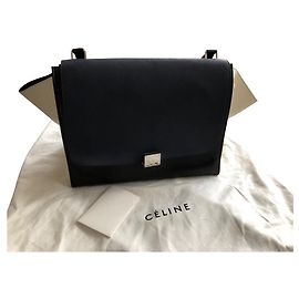 Céline Trapèze Handbag Navy Blue Leather Navy blue