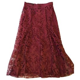 Saia de renda Burberry Prorsum Borgonha IT38 Bordeaux