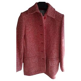 Yves Saint Laurent Red and White Speckled Wool Jacket Red