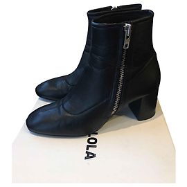 Bottes en cuir noir Bimba & Lola Taille 39 Noir