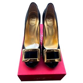 Roger Vivier Black Patent Leather Heels Size 39 Black