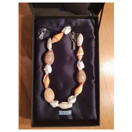Prada-PRADA shell necklace-Beige