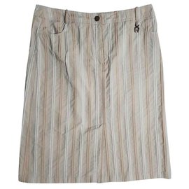 Falda de rayas de algodón Aigner Multicolor