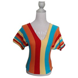 Pull Les Petites en Coton à Rayures Multicolore