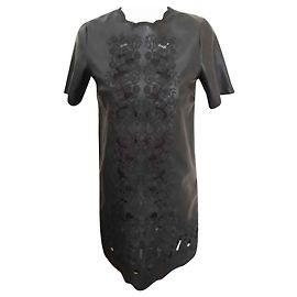 Robe noire Zara effet cuir avec broderie XS Noir