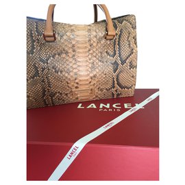 Lancel Handbag Python Print Exotic Leather Python print