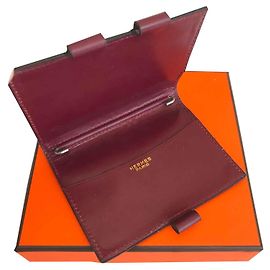 Hermès leather organizer with miners Dark red