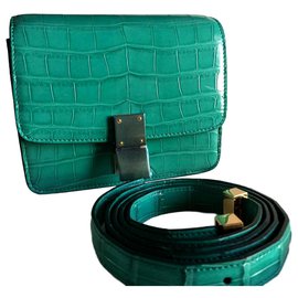 Céline-CELINE BOX CLASSIC CROCODILE-Vert