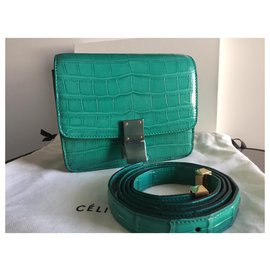 Céline-CELINE BOX CLASSIC CROCODILE-Green