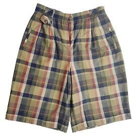Short Basler Tartan Coton Viscose Lin Multicolore