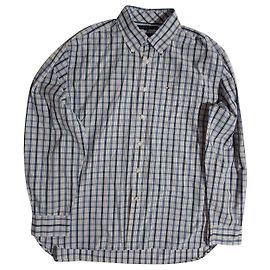 Camicia Tommy Hilfiger a Manica Lunga Bianca Blu Cotone XL Bianco Blu Multicolore