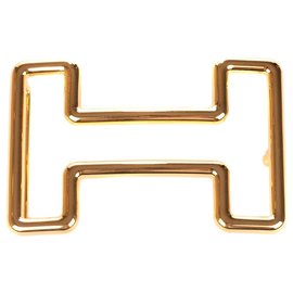 Hermès-Hebilla de cinturón de Hermes "Esta noche" en acero chapado en oro. ¡Nueva condición!-Dorado