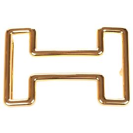 Hermès Fivela de cinto Hermes "Tonight" em aço novo banhado a ouro! Dourado