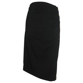 Escada-Falda negra con 2 manera zip-Negro