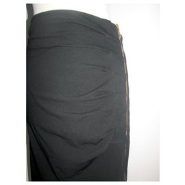Escada-Falda negra con 2 manera zip-Negro