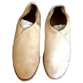 Autre Marque espadrilles en cuir agneau plongé T.37,5-38 Crème