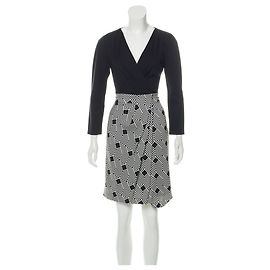 Diane Von Furstenberg DvF Gianna silk dress Black White