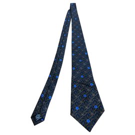 Chanel-Monogram Tie-Dark blue