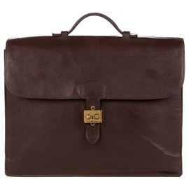 Hermès-Hermès dispatch bag 38 cm brown leather box restored!-Brown