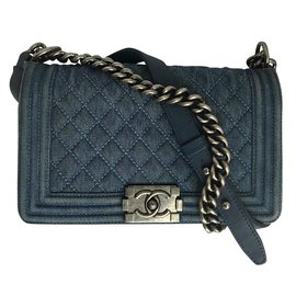 Chanel-Rare Boy Medium Denim Bag-Azul