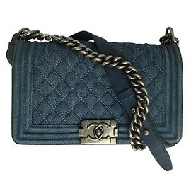 Chanel Rare Boy Medium Denim Sac Bleu