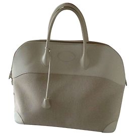 Mala de viagem Hermès Bolide em couro branco Branco