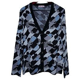 See by Chloé Strickjacke aus Schurwolle V Ausschnitt blau grau Blau Grau