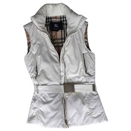 Burberry-Giacca senza maniche Burberry Belted.-Bianco sporco