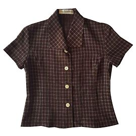 Guy Laroche Check Short Sleeve Shirt Brown Brown