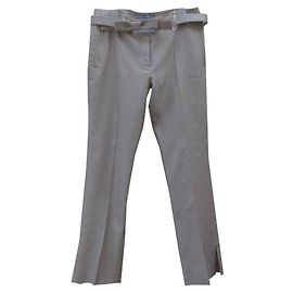Prada Beige Silk and Wool Pants Beige Cream