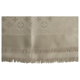 Louis Vuitton-Louis Vuitton monograma tono gris tono en tono chal tejido de seda jacquard M71336-Beige